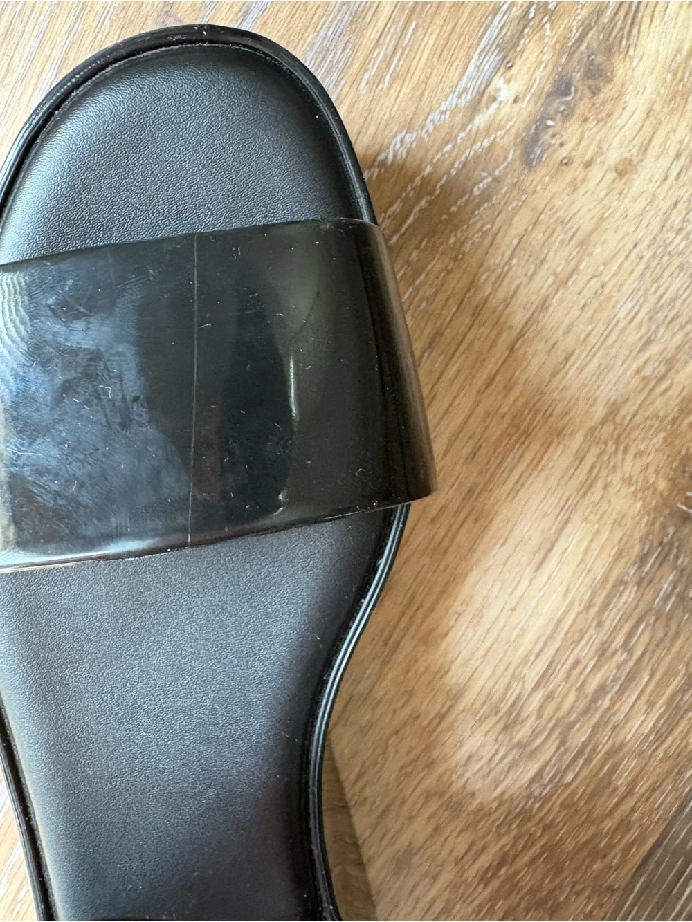 Melissa Mar Black Gloss Platform Sandals Sz 9